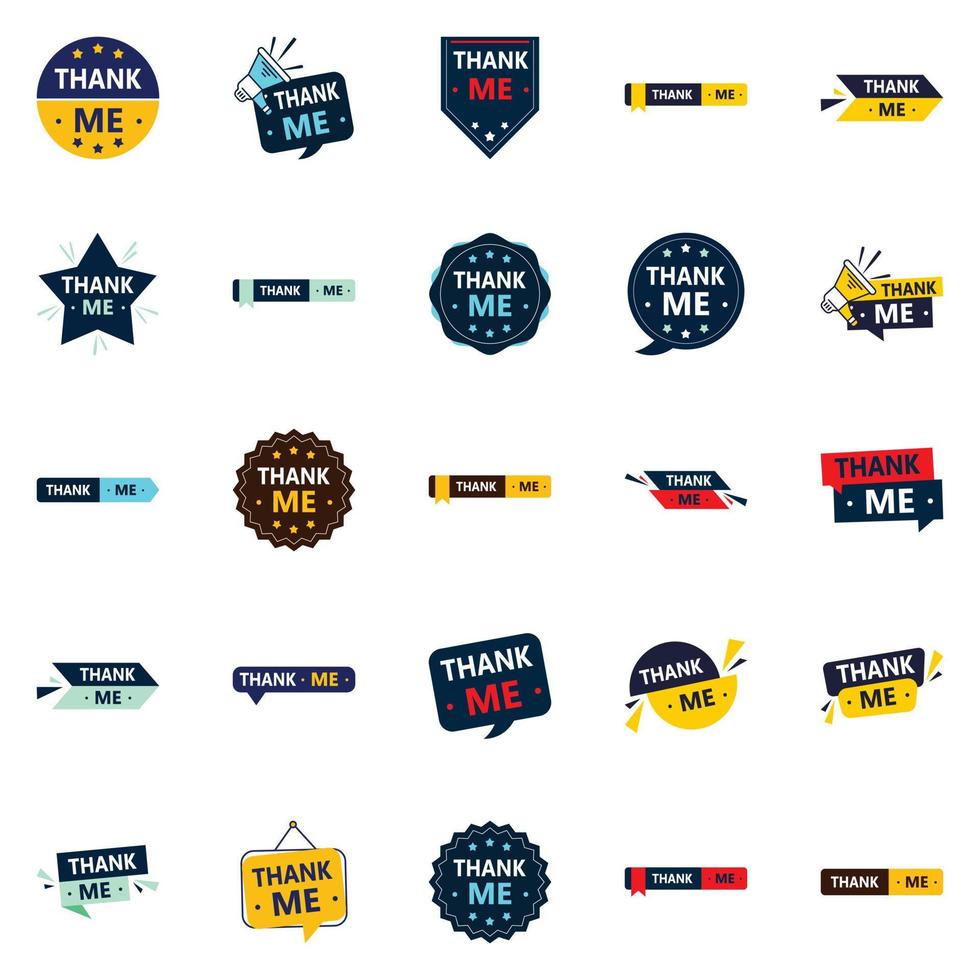 Get More Recognition with Our Pack of 25 Thank Me Banners vector