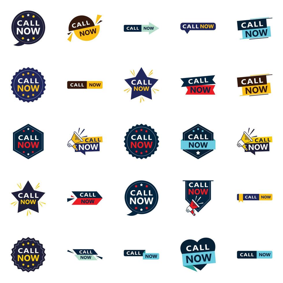 Don't hesitate 25 Eye catching Typographic Banners for calling vector