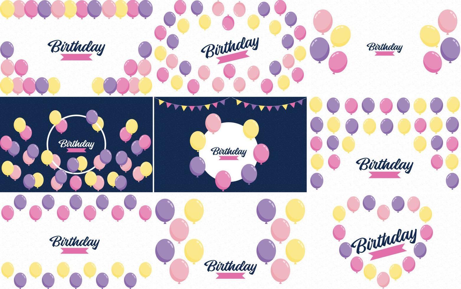 Happy Birthday background set vector