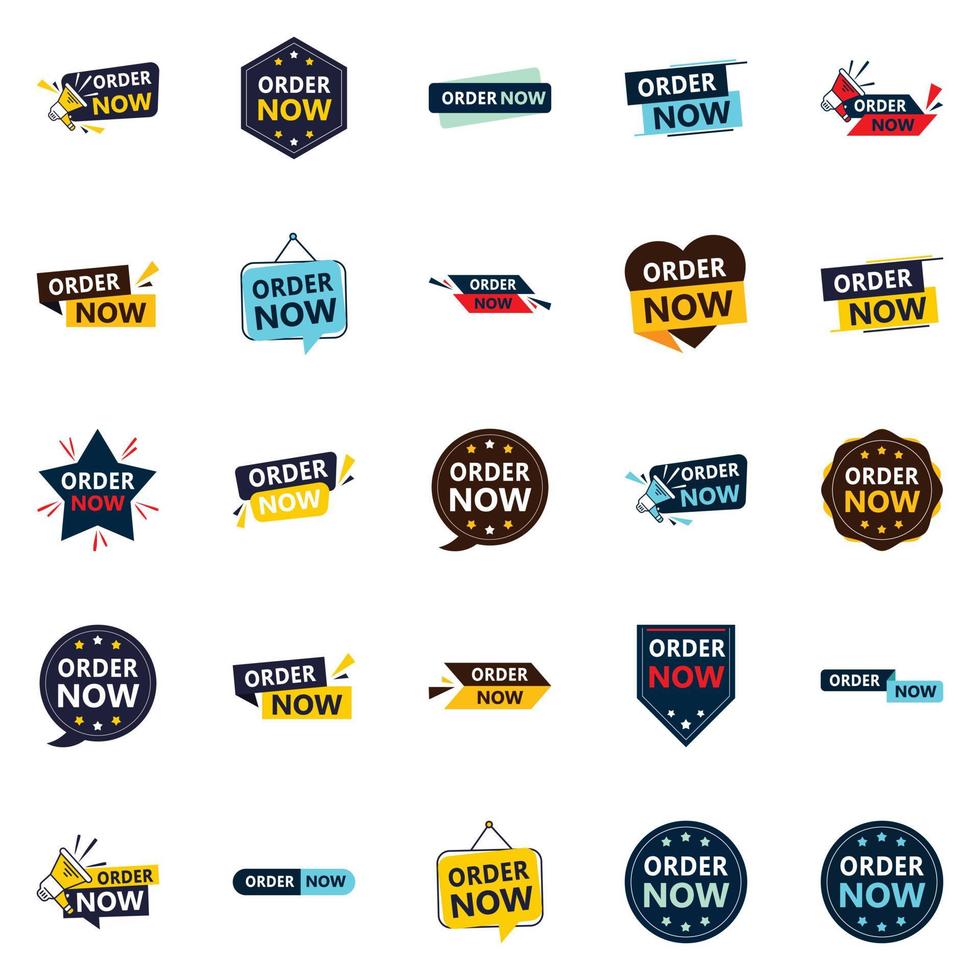 25 Professional Order Now Banners to Elevate Your Brand vector