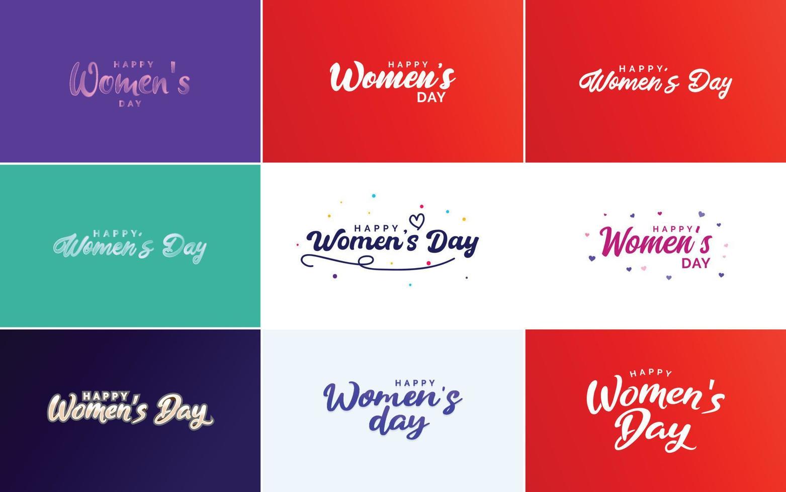 Women's day lettering set for banners, logos, flyers, labels. icons, badges and stickers vector