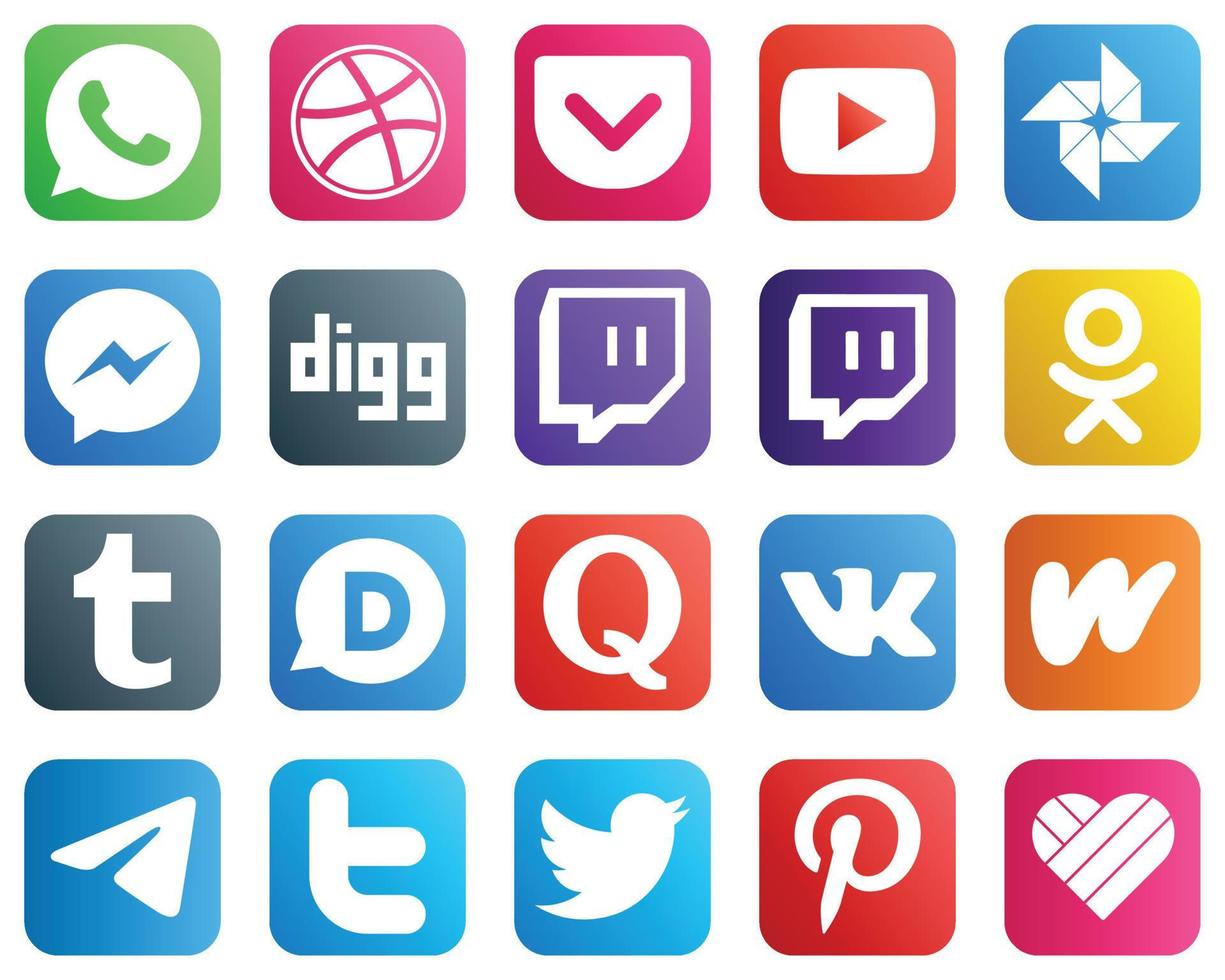 20 Social Media Icons for Your Designs such as wattpad. question. fb. quora and tumblr icons. Versatile and high quality vector