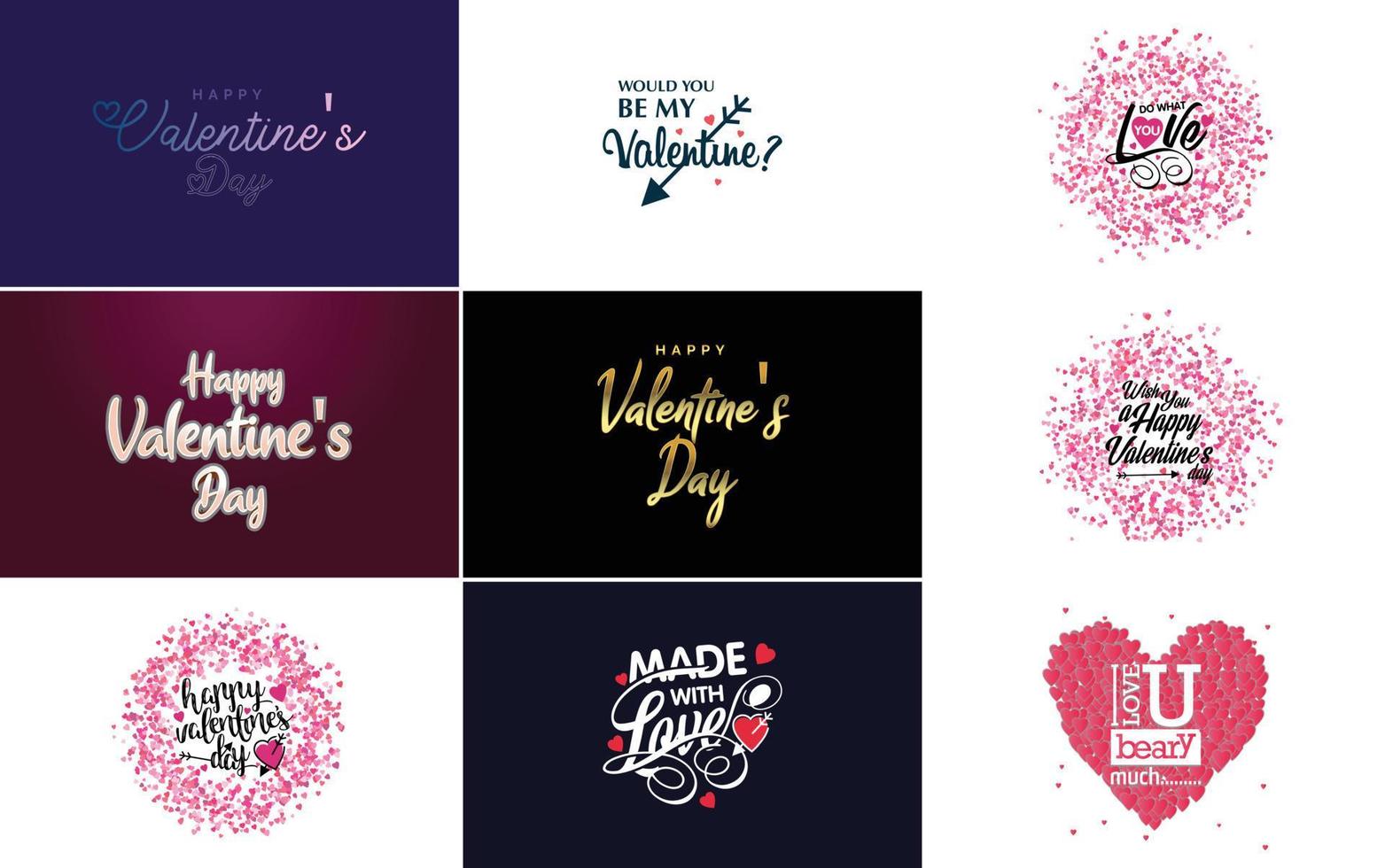 Valentine's Day lettering set for banners, logos, flyers, labels. icons, badges and stickers vector