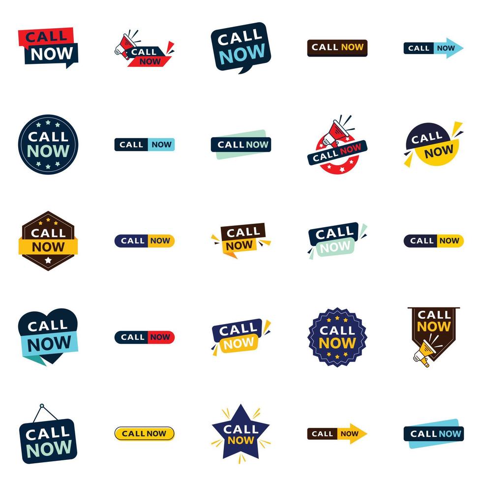 25 Versatile Typographic Banners for promoting calling across media vector