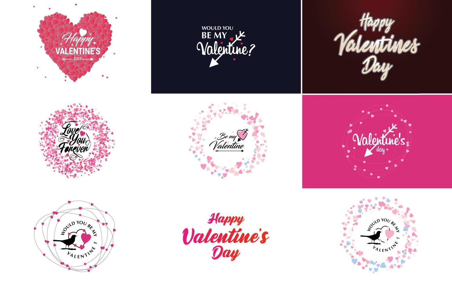 Love word art designa with heart shapes vector