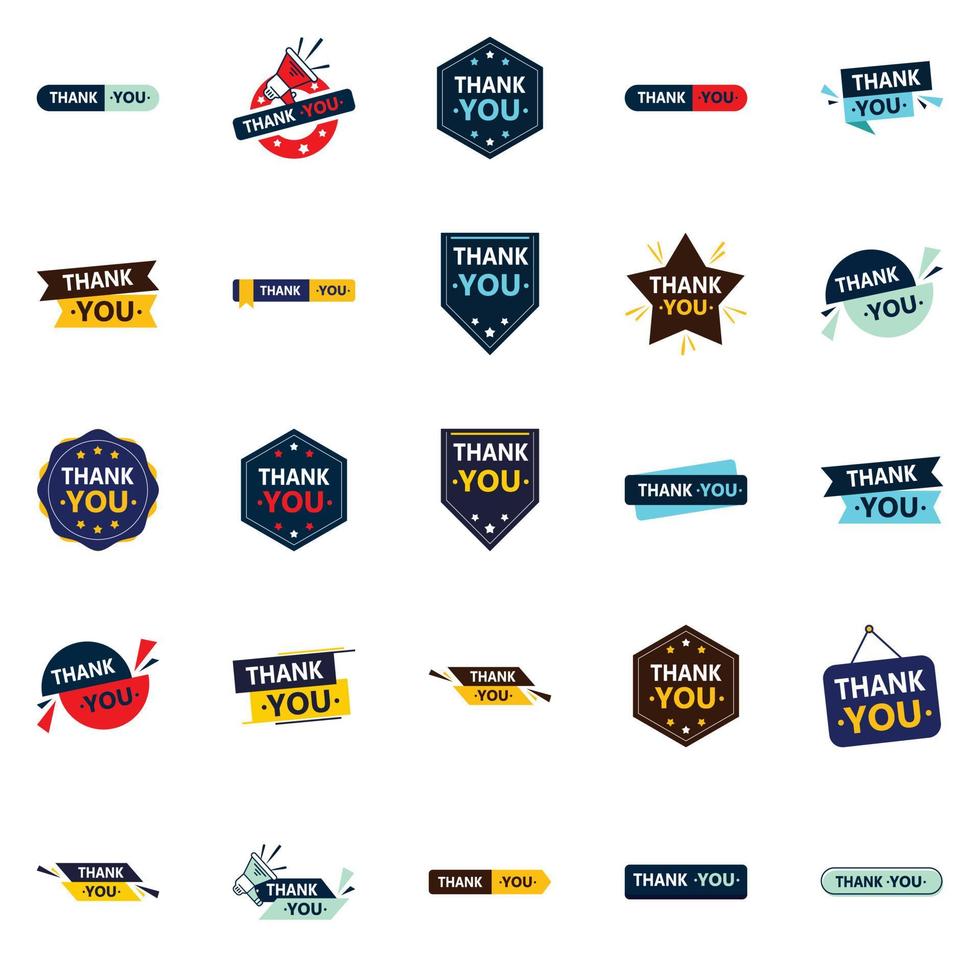 Express your gratitude with 25 vector icons Thank you