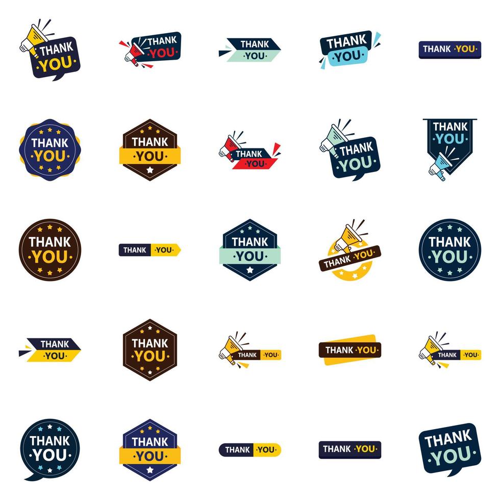 Thank You 25 High quality Vector Elements to Show your Recognition