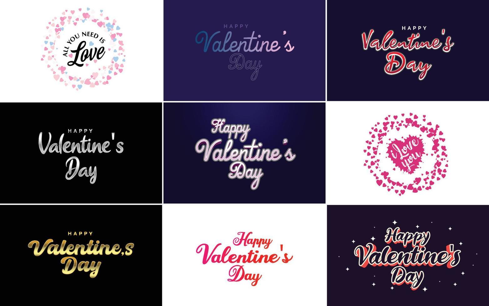 Happy Valentine's Day typography poster with handwritten calligraphy text. isolated on white background vector illustration