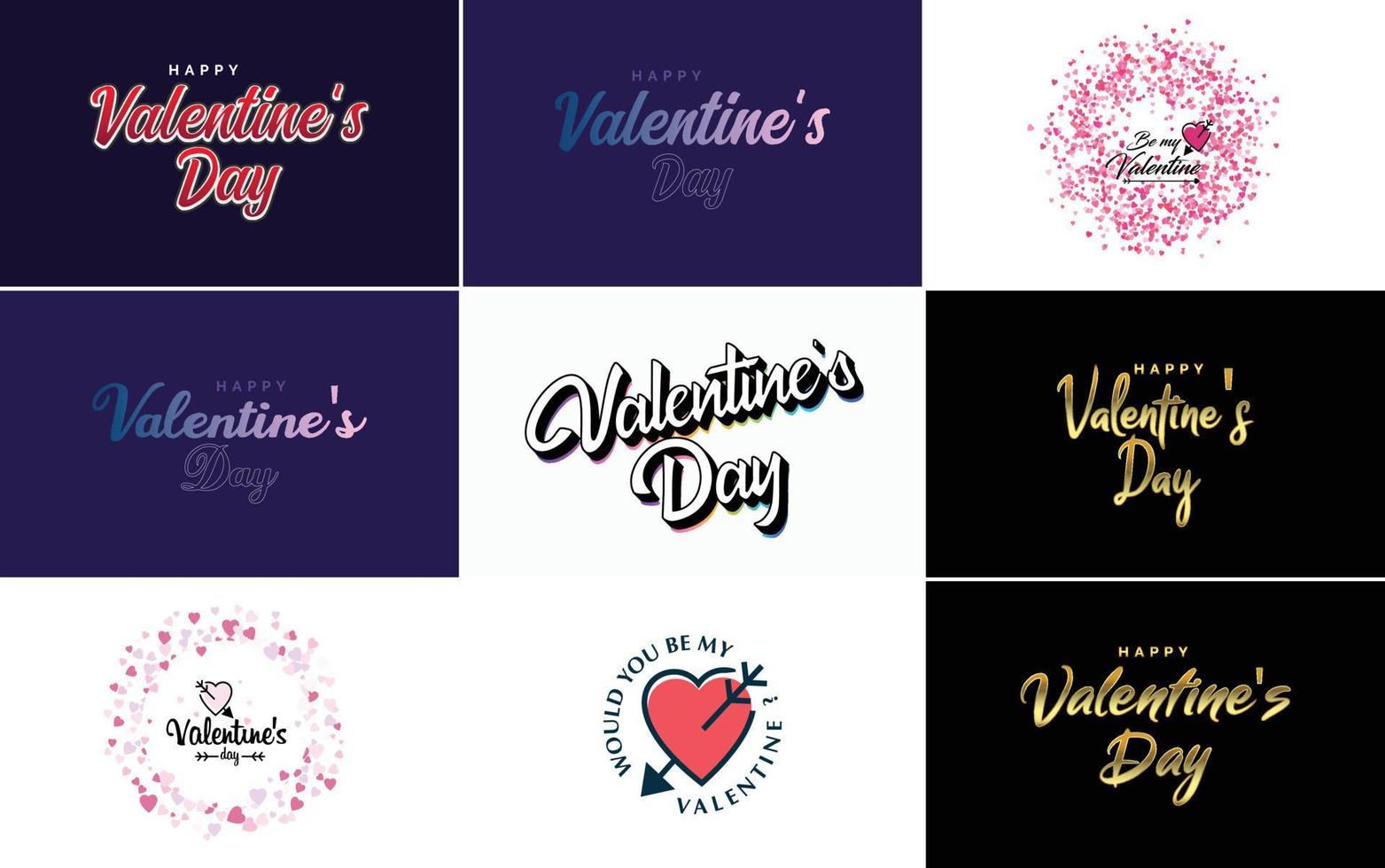 Happy Valentine's Day typography poster with handwritten calligraphy text. isolated on white background vector illustration