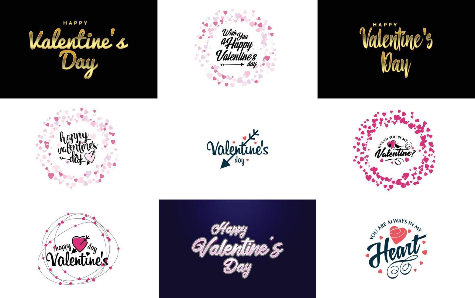 Happy Valentine's Day hand-drawn lettering vector illustration suitable for use in design of flyers. invitations. posters. brochures. and banners