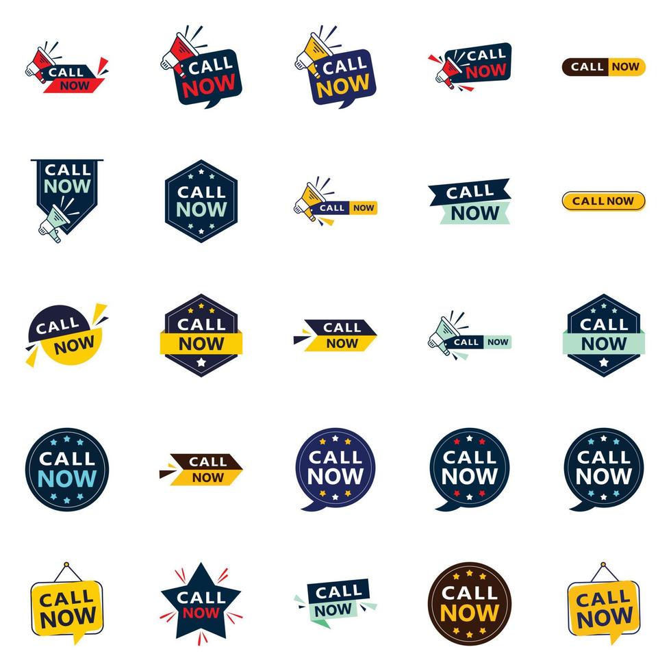 25 Innovative Typographic Banners for promoting calling vector