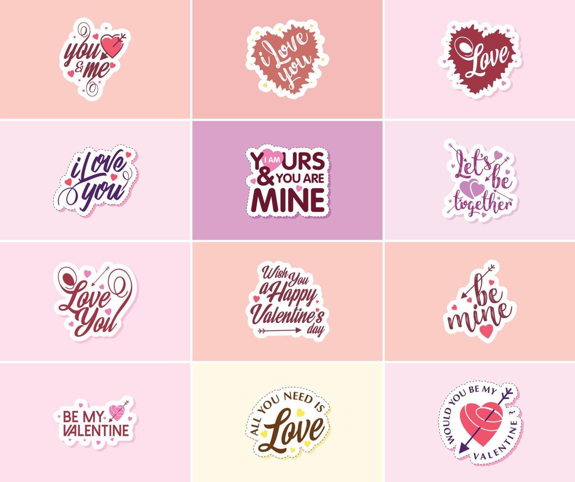 Valentine's Day Graphics Stickers to Share Your Love and Affection vector