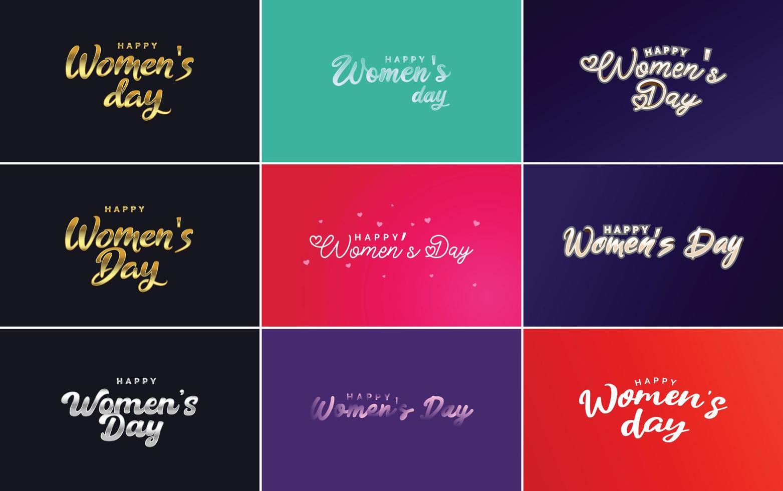 Set of Happy International Woman's Day signs. emblems. and design elements vector collection of signs. labels. and badges