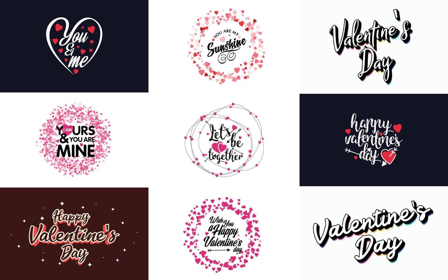 Happy Valentine's Day typography poster with handwritten calligraphy text. isolated on white background vector illustration