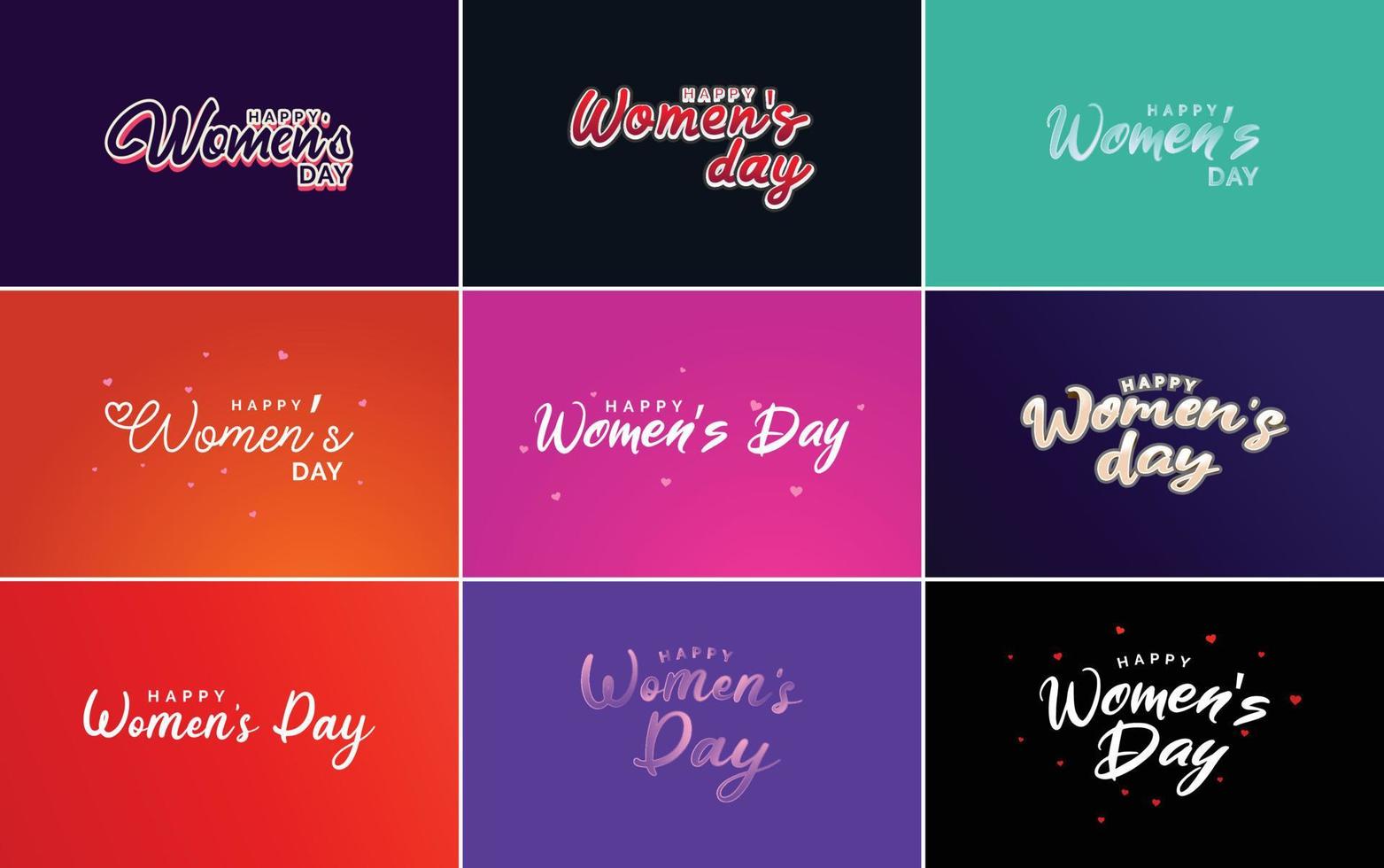 Happy Women's Day design with balloons featuring a gradient color scheme vector
