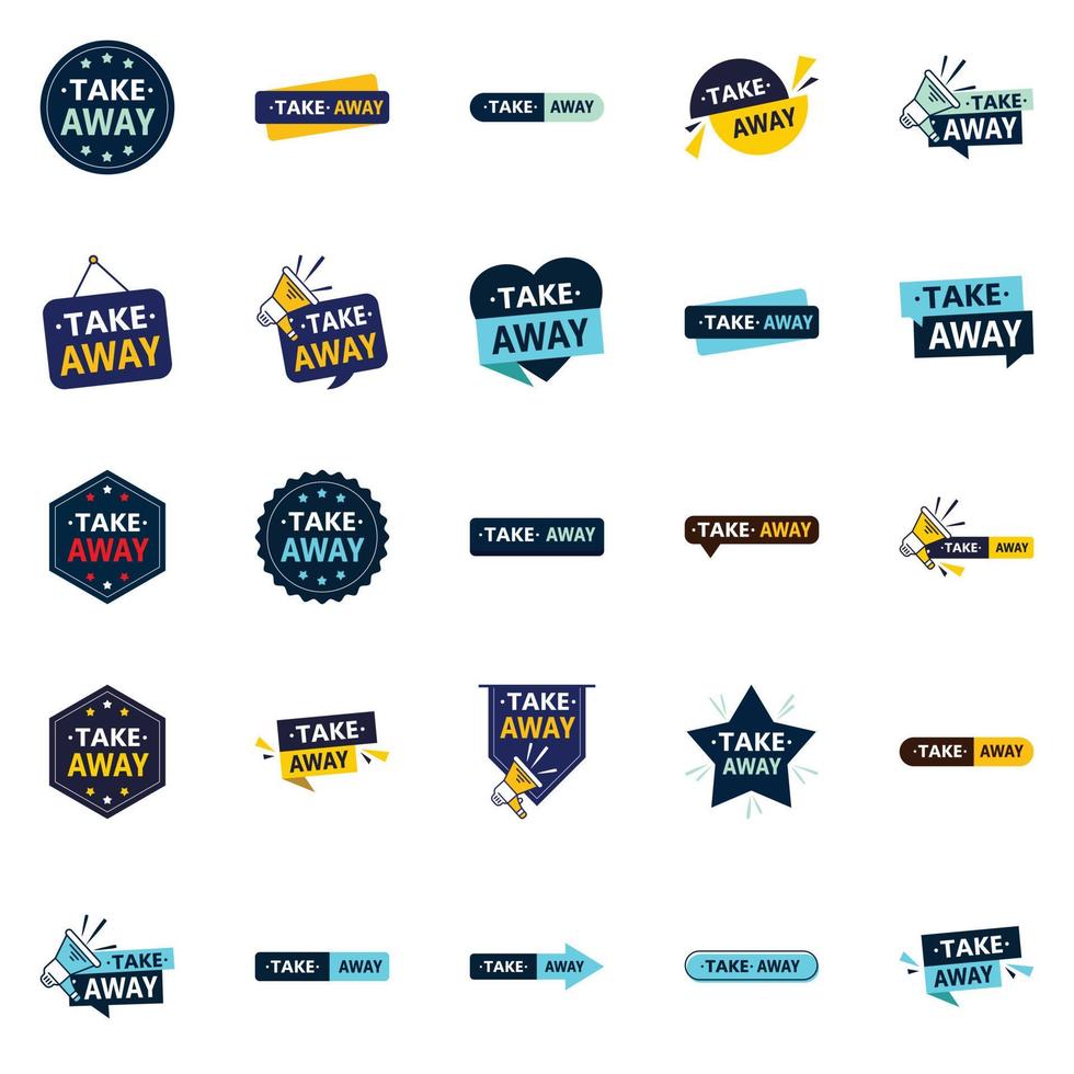 Promote your take away food with the Take Away Vector Bundle 25 Eye catching Designs Included