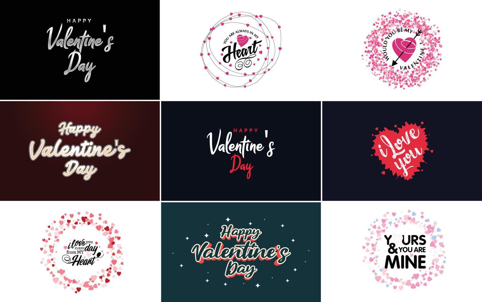 Happy Valentine's Day typography poster with handwritten calligraphy text. isolated on white background vector illustration