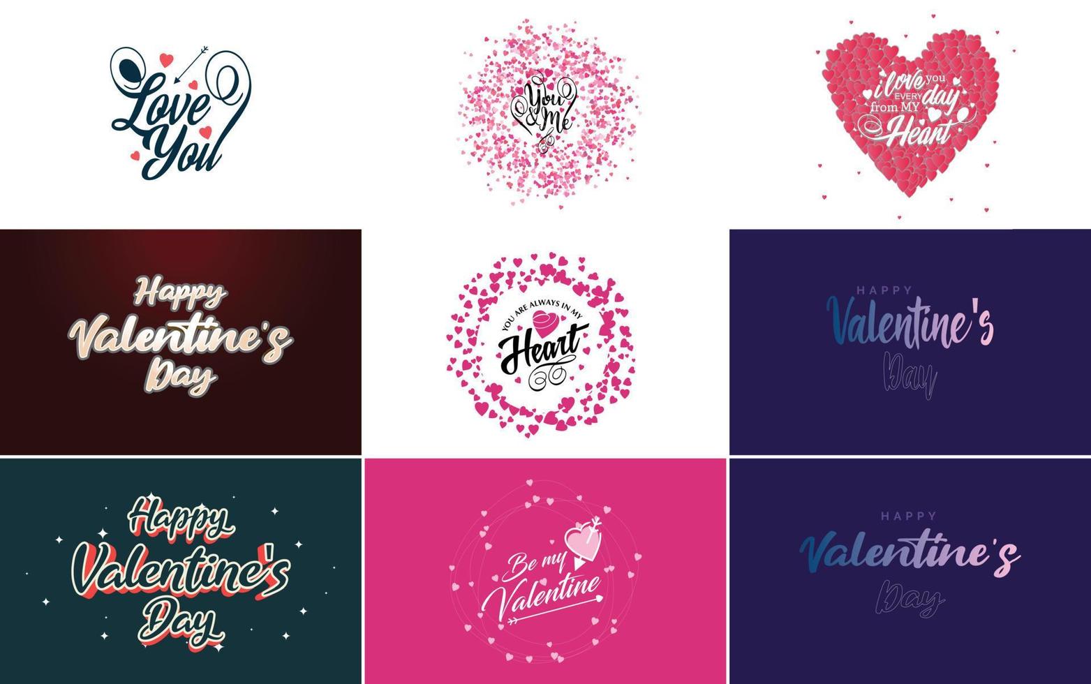 Be My Valentine lettering with a heart design. suitable for use in Valentine's Day cards and invitations vector