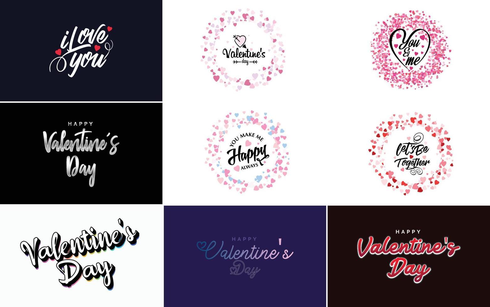 I Love You hand-drawn lettering with a heart design. suitable for use as a Valentine's Day greeting or in romantic designs vector
