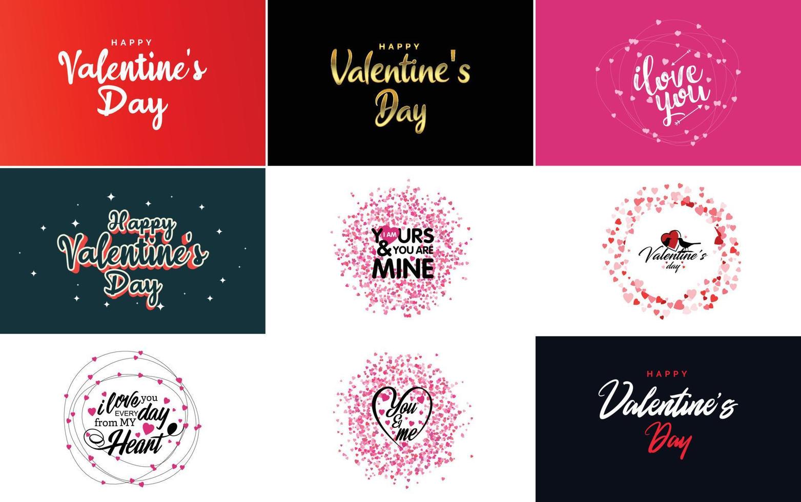 Love word hand-drawn lettering and calligraphy with cute heart on red. white. and pink background Valentine's Day template or background suitable for use in Love and Valentine's Day concept vector