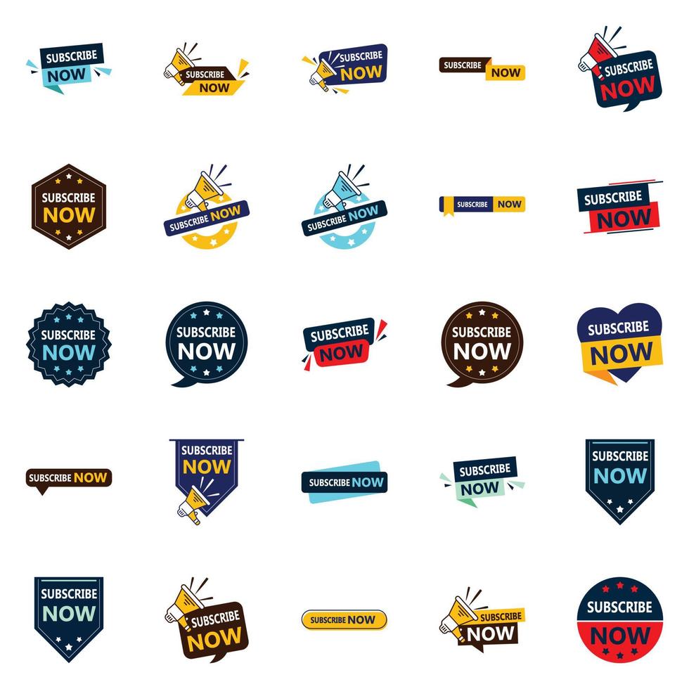 Modernize Your Marketing with Subscribe Now 25 Sleek Vector Banners Pack