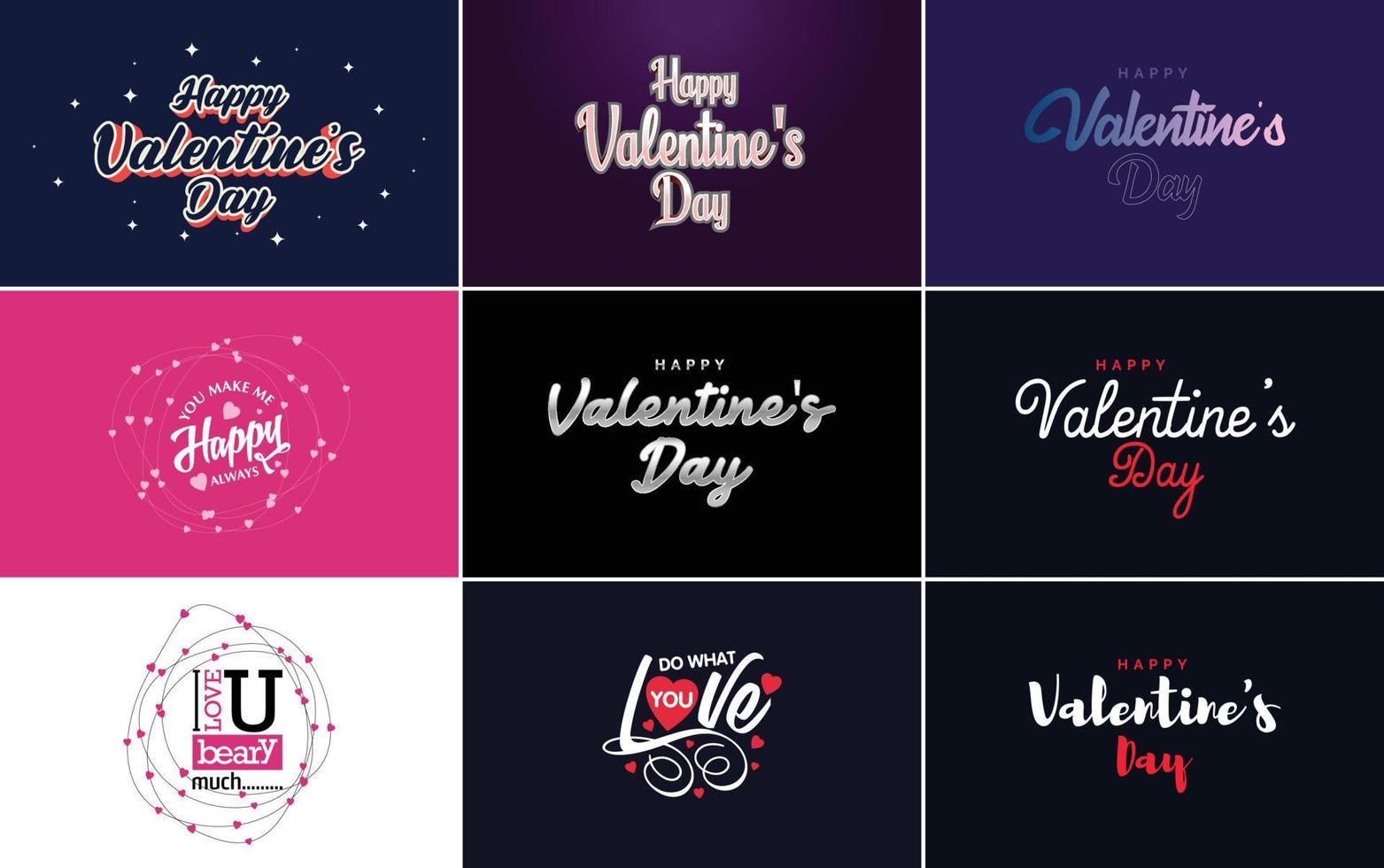 Love word art designs with hearts vector