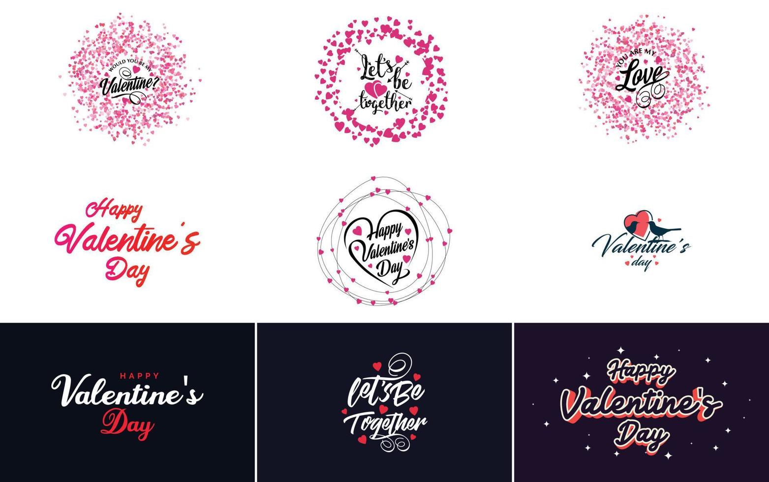 Love word art designs with heart shapes vector