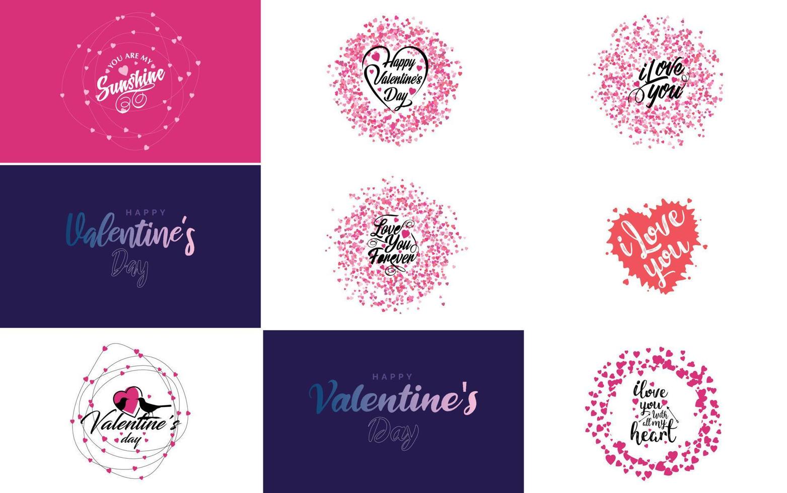 Happy Valentine's Day typography poster with handwritten calligraphy text. isolated on white background vector illustration