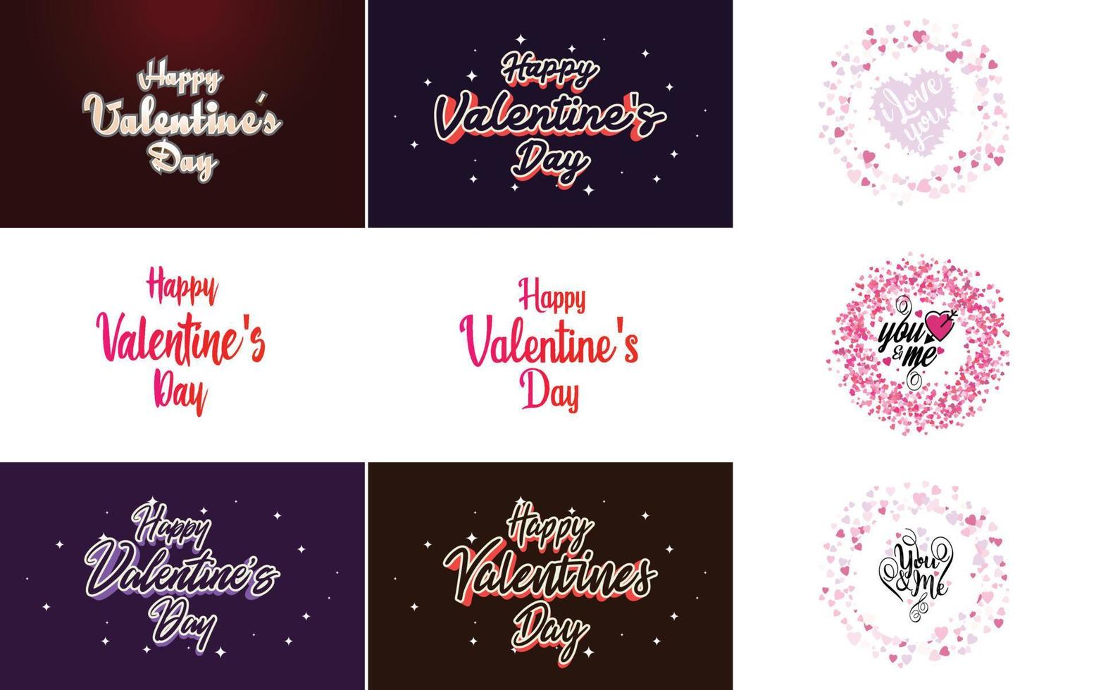 Happy Valentine's Day greeting card template with a heart theme vector