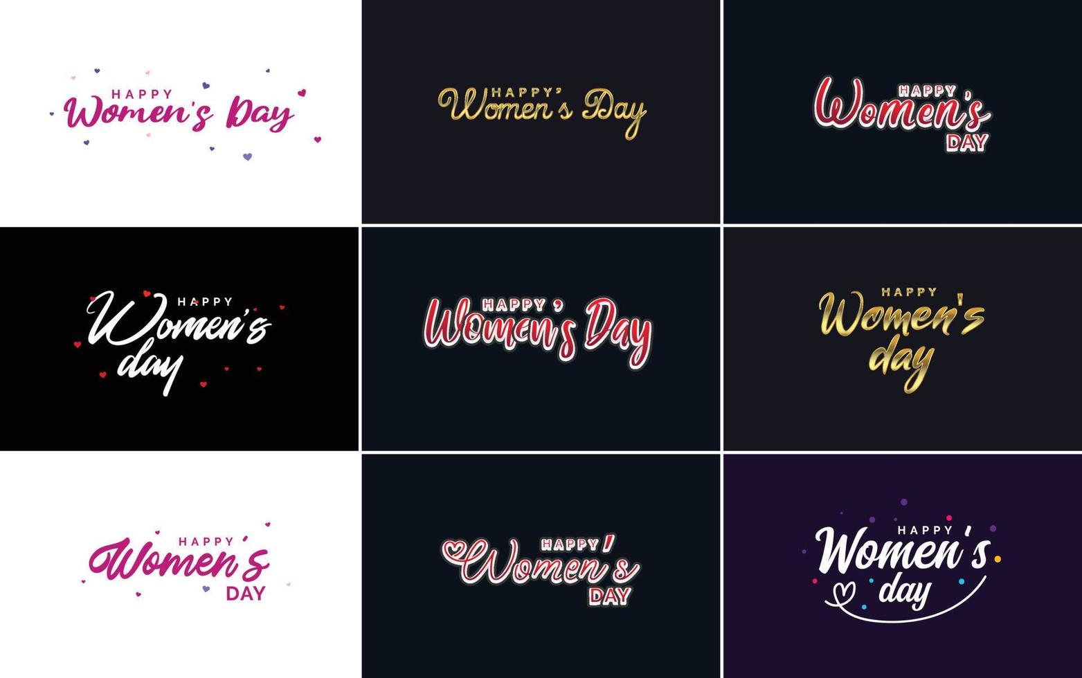 International Women's Day lettering with a love shape. suitable for use in cards. invitations. banners. posters. postcards. stickers. and social media posts vector