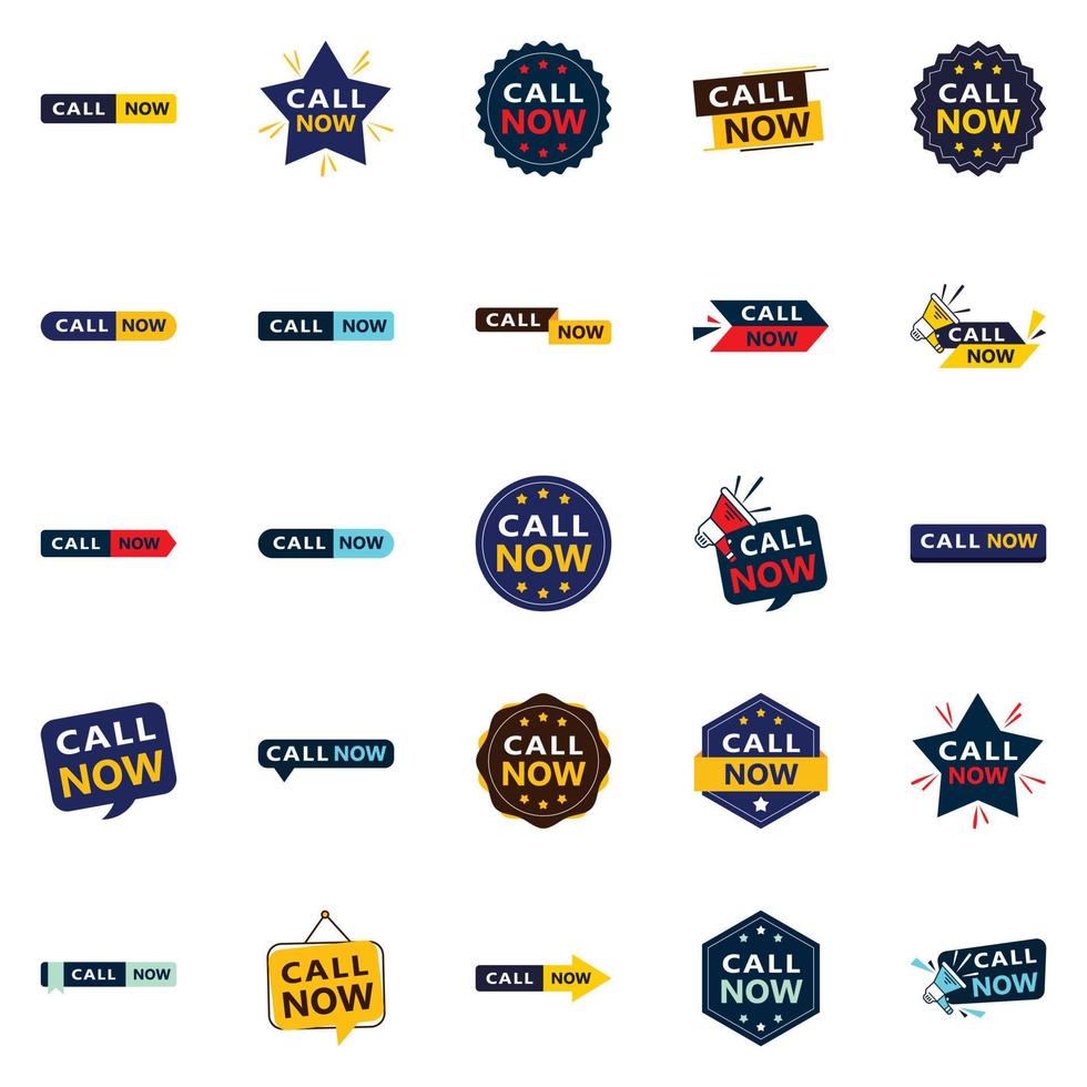 25 Innovative Typographic Banners for promoting phone calls vector