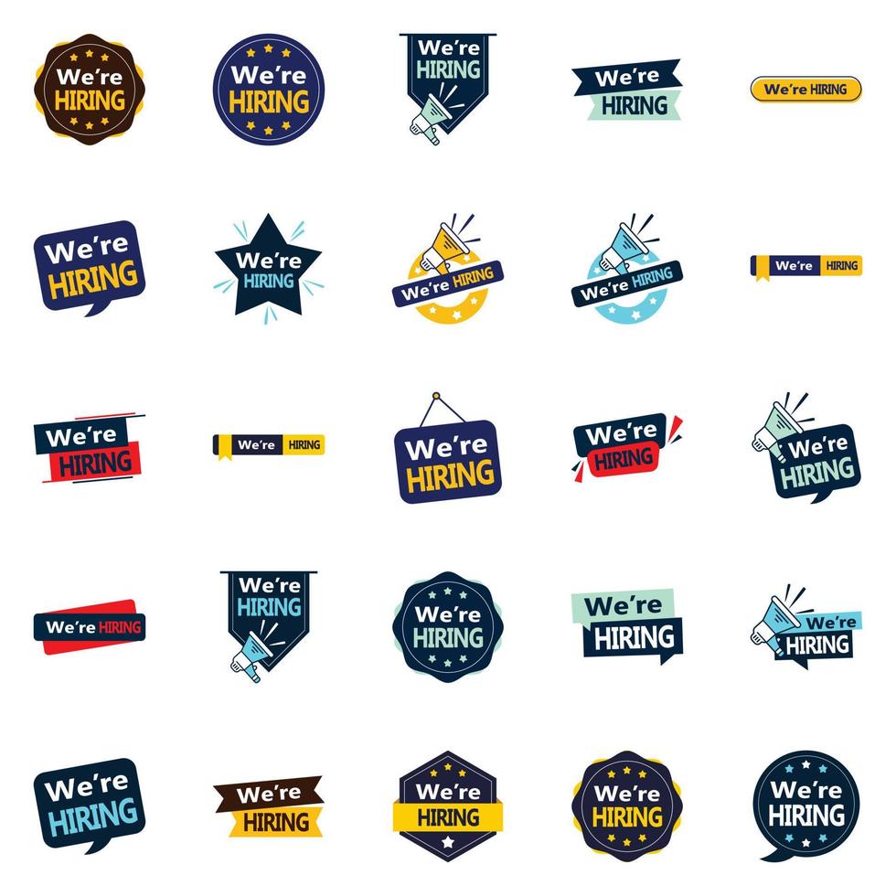We're Hiring 25 Attractive Vector Designs for Recruitment Ads