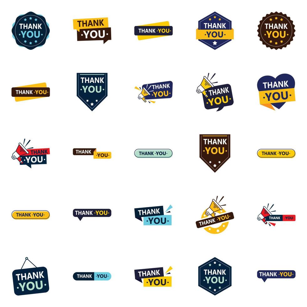 25 Versatile Vector Designs for Thank You Messages
