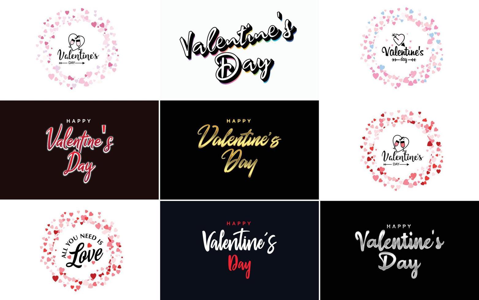 Happy Valentine's Day typography poster with handwritten calligraphy text. isolated on white background vector illustration