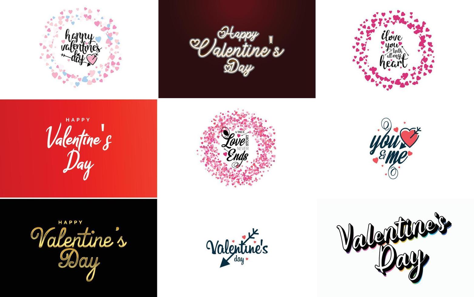 Happy Valentine's Day typography poster with handwritten calligraphy text. isolated on white background vector