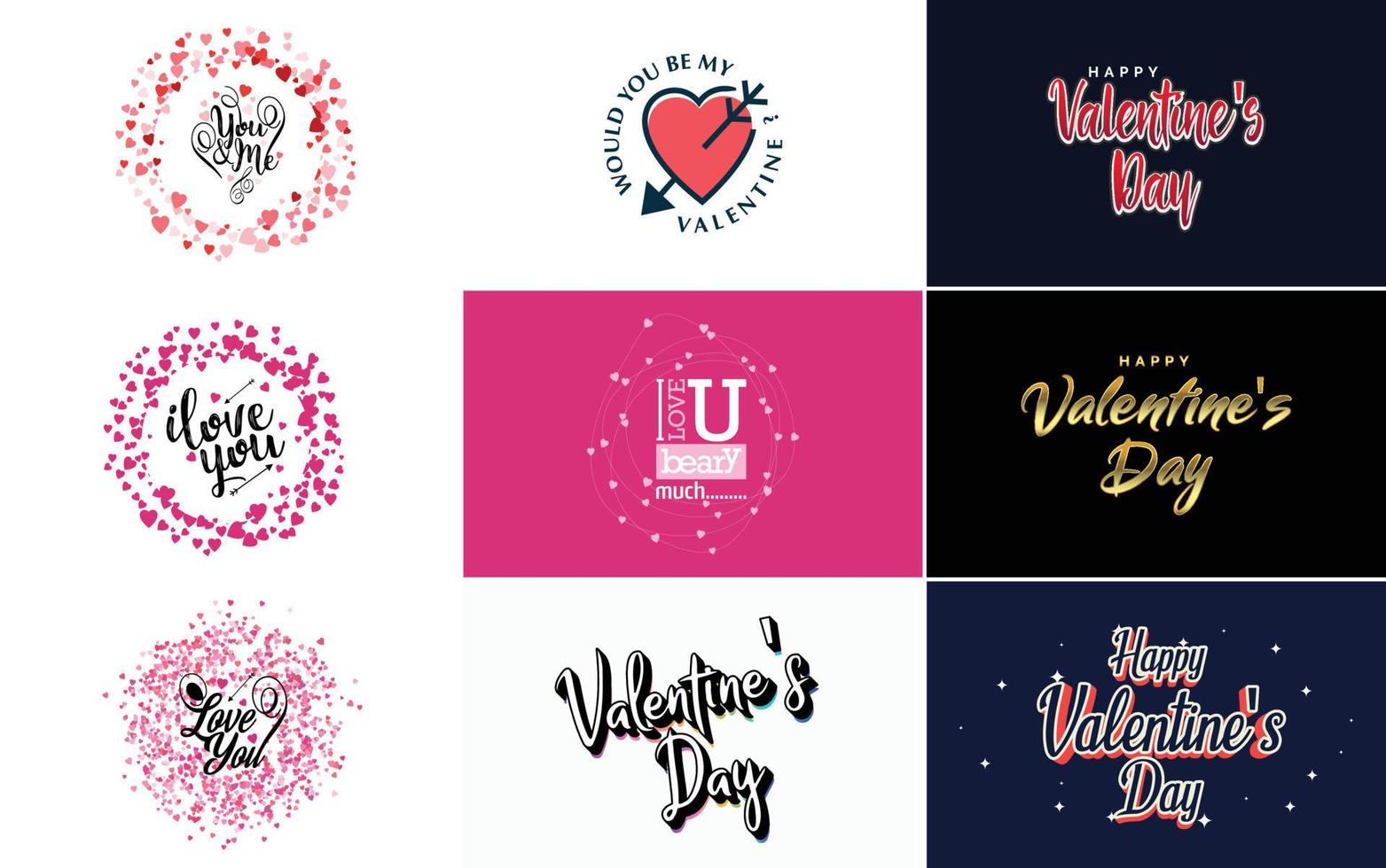 Valentine's Day label pack vector