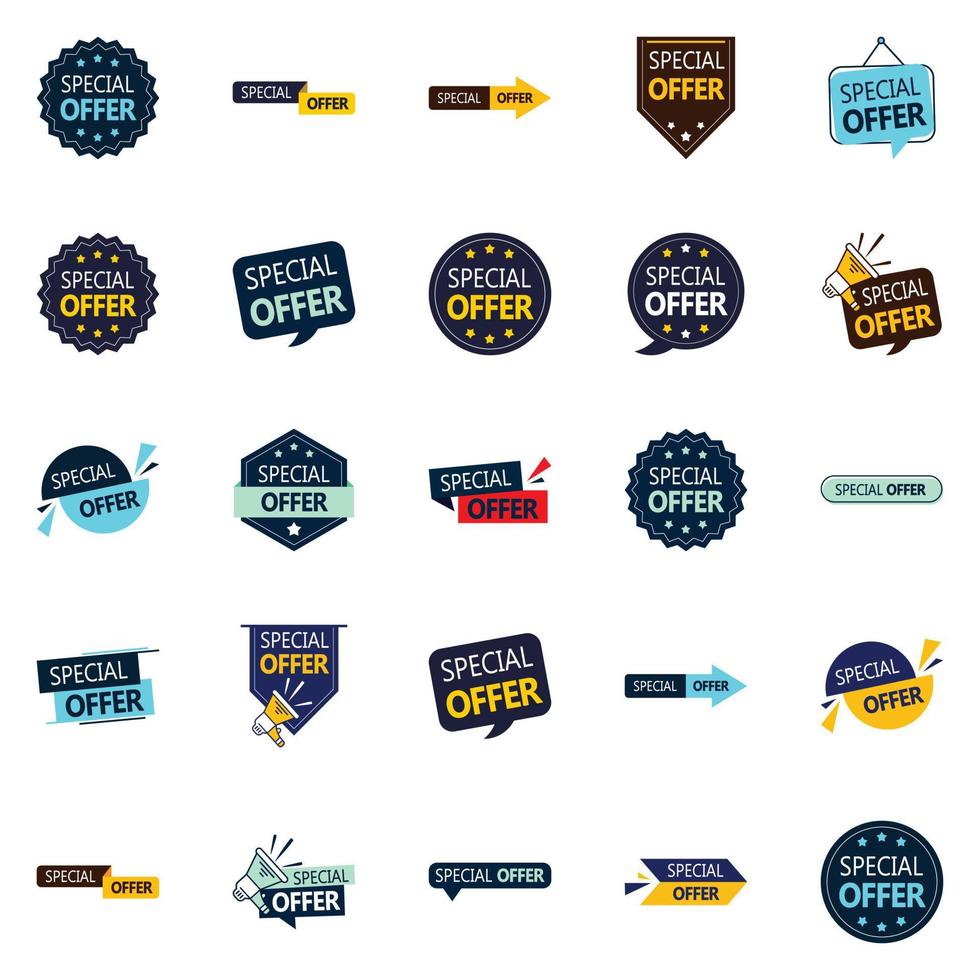 25 Versatile and Editable Vector Designs in the Special Offer Bundle  Perfect for Branding and Promotion