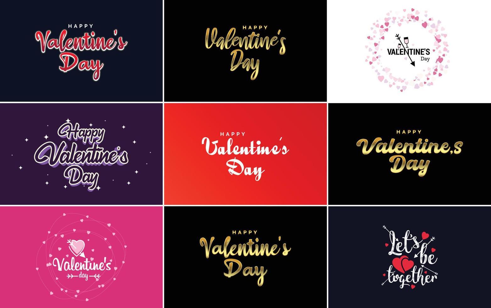 Happy Valentine's Day typography poster with handwritten calligraphy text. isolated on white background vector illustration