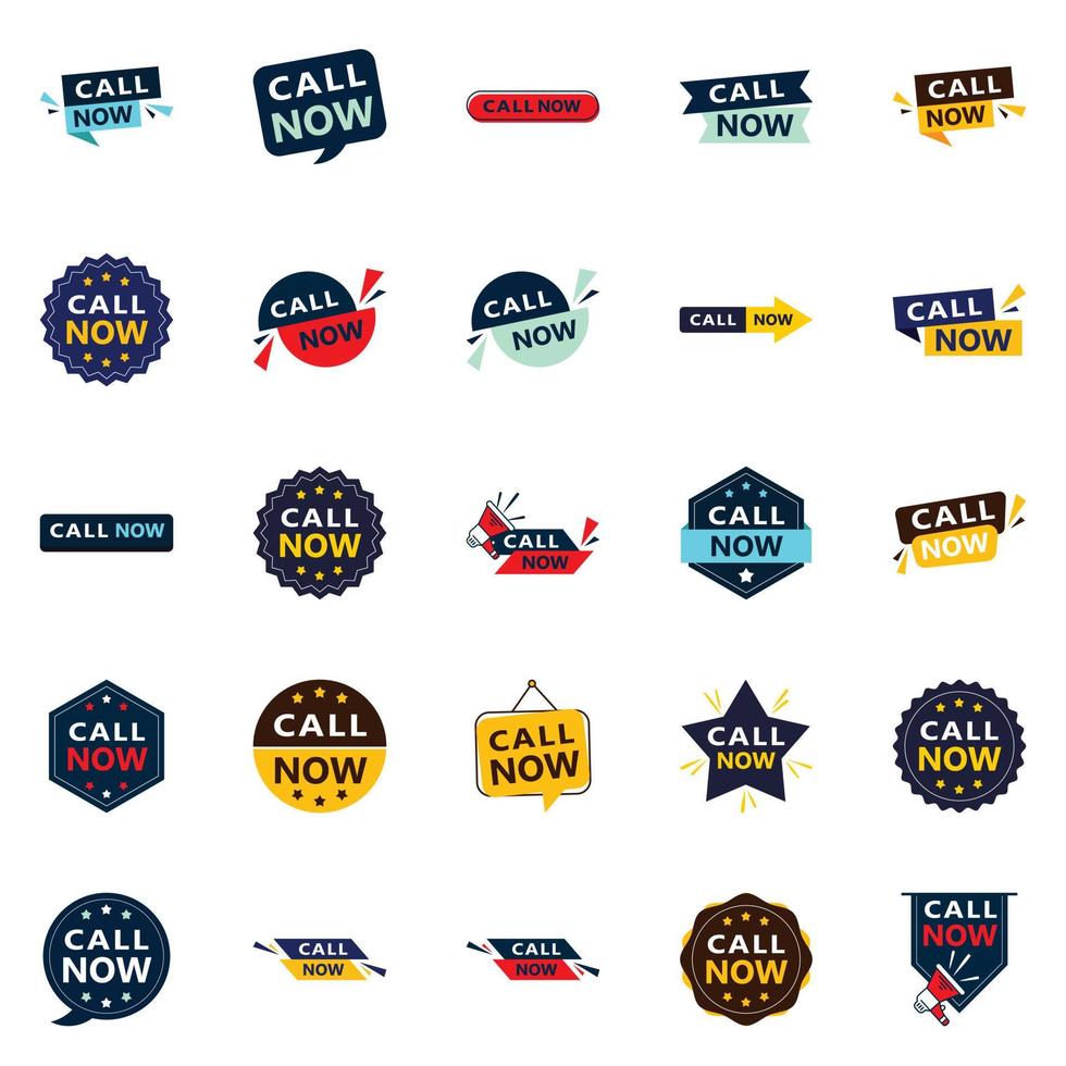 25 Versatile Typographic Banners for promoting calling across media vector