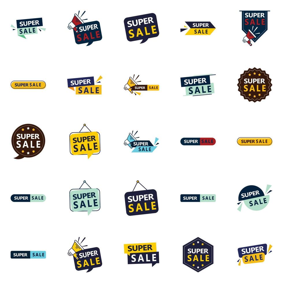 25 High-Converting Super Sale Graphic Elements for Advertising Offers vector