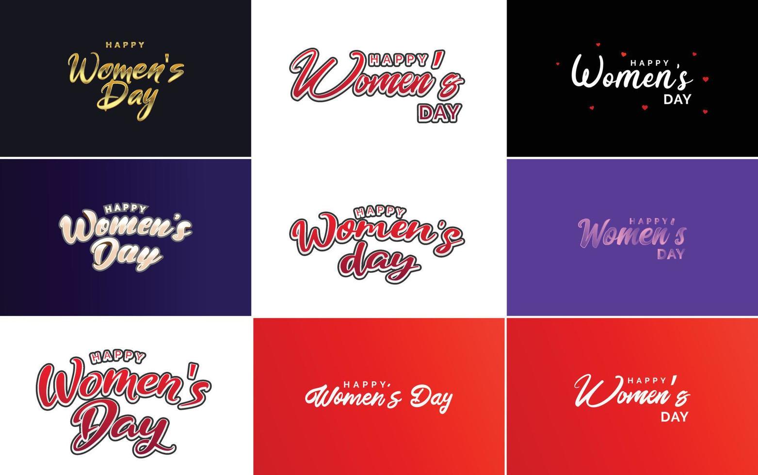 Set of cards with International Women's Day logo vector