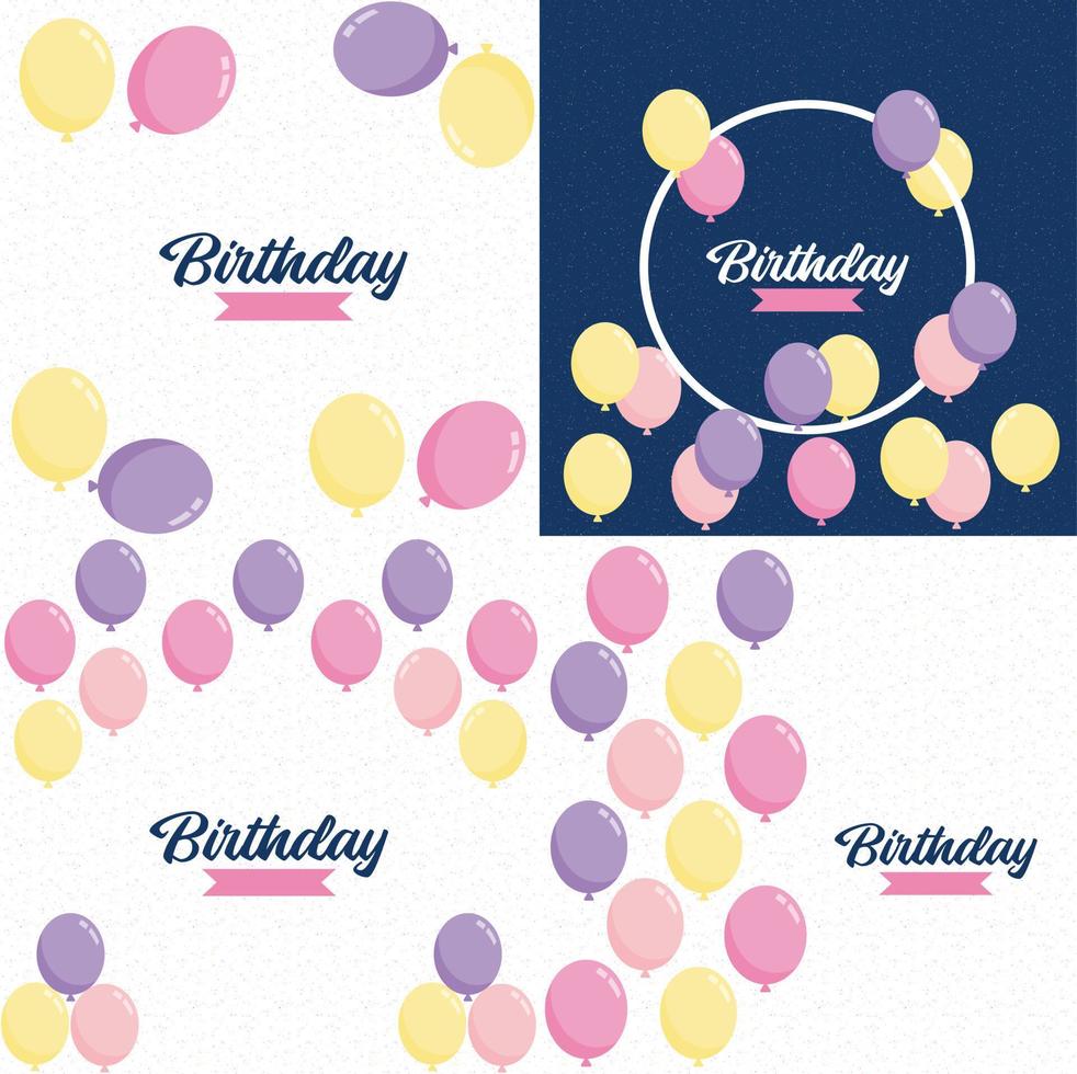 Birthday letter and balloon set vector