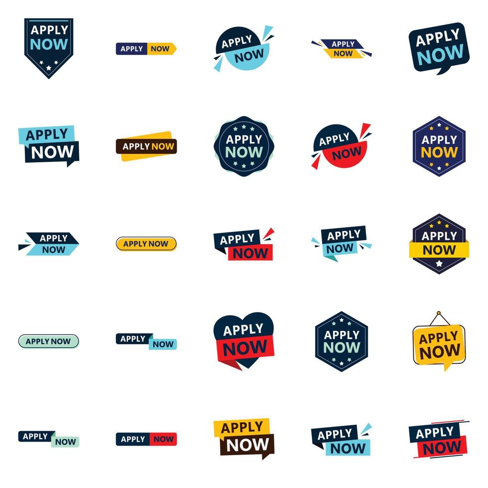 25 Professional Apply Now Banners to Take Your Business to the Next Level vector