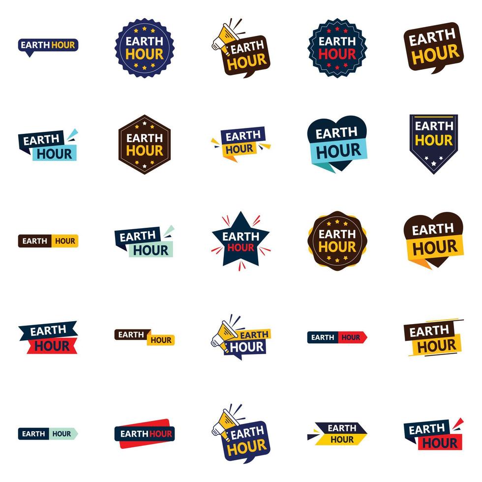 The Earth Hour Vector Pack 25 Elegant Designs for Environmental Campaigns