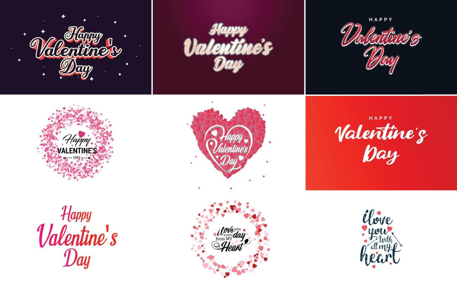 Happy Valentine's Day typography poster with handwritten calligraphy text. isolated on white background vector illustration