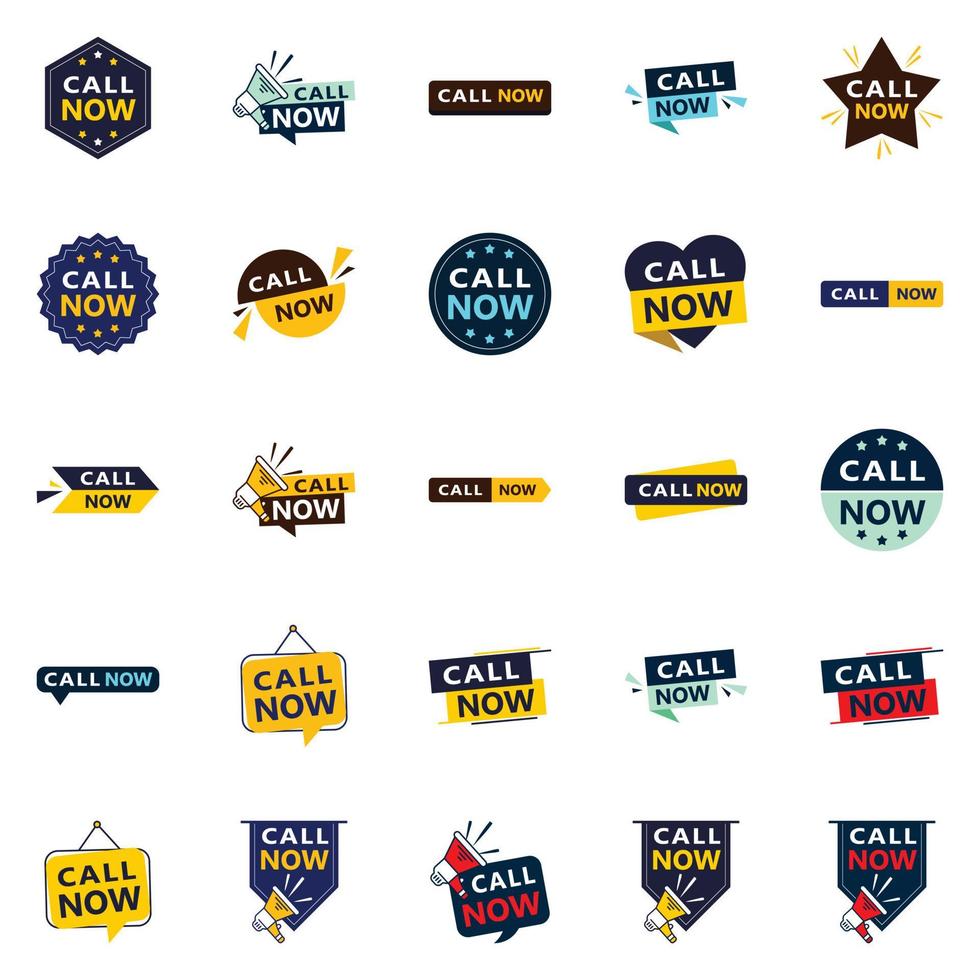 25 banners tipográficos innovadores para un nuevo enfoque de la promoción de llamadas vector