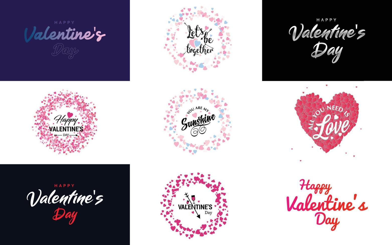 paquete de etiquetas de san valentín de diseño plano rojo vector