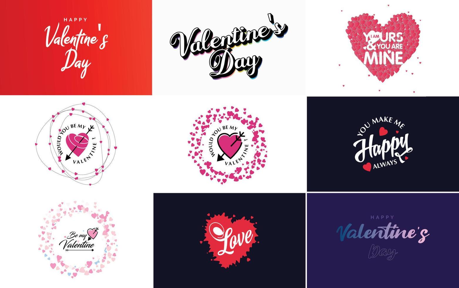 amor palabra letras dibujadas a mano y caligrafía con lindo corazón en rojo. blanco. y fondo rosa plantilla o fondo del día de san valentín adecuado para usar en el concepto de amor y día de san valentín vector