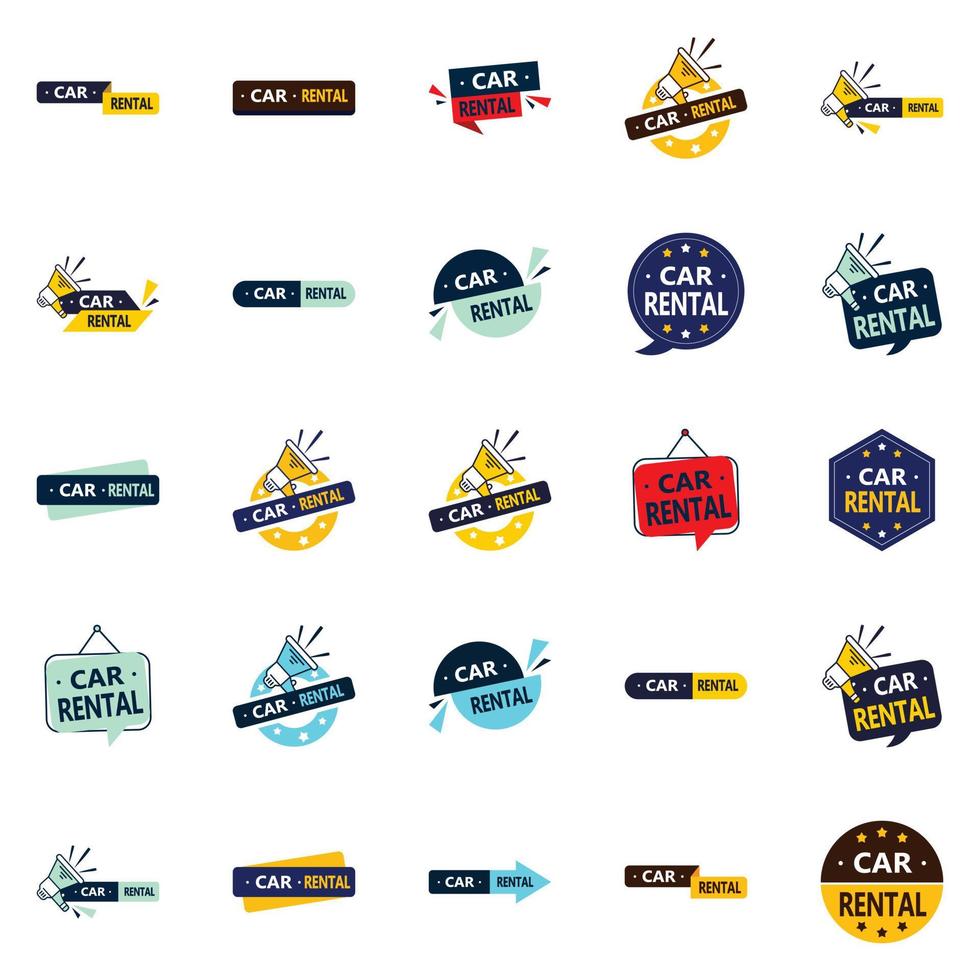 Car Rental 25 Unique vector elements for a fresh and professional brand identity