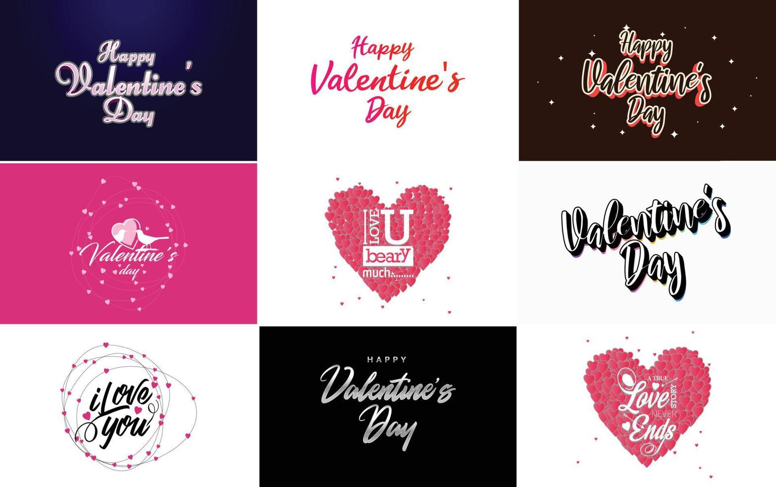 Happy Valentine's Day typography poster with handwritten calligraphy text. isolated on white background vector illustration